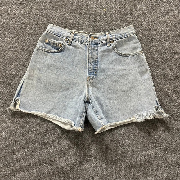 London Jean Pants - London Jean Shorts Womens Size 6 Blue High Waisted Raw Hem Denim USA Made